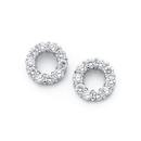 Sterling-Silver-Cubic-Zirconia-Circle-Studs Sale