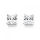 Sterling-Silver-Square-Cubic-Zirconia-Stud-Earrings Sale