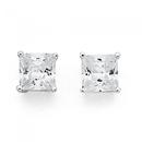 Sterling-Silver-Square-Cubic-Zirconia-Earrings Sale