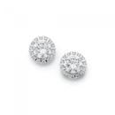 Silver-Fancy-Cubic-Zirconia-Cluster-Studs Sale