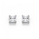 Sterling-Silver-Cubic-Zirconia-Square-Stud-Earrings Sale