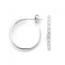 Silver-Cubic-Zirconia-Hoops-18mm Sale