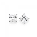 Silver-75mm-Square-Cubic-Zirconia-Stud-Earrings Sale