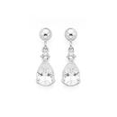 Silver-Pear-Cubic-Zirconia-Cubic-Zirconia-Stud-Drop-Earrings Sale