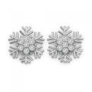 Sterling-Silver-Cubic-Zirconia-Snowflake-Earrings Sale