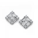 Sterling-Silver-Square-Cubic-Zirconia-Earrings Sale
