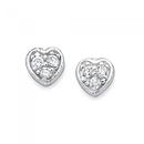 Sterling-Silver-Cubic-Zirconia-Heart-Studs Sale