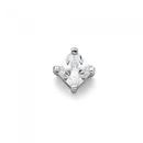 Sterling-Silver-55mm-Square-Single-Cubic-Zirconia-Mens-Stud Sale