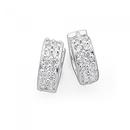 Sterling-Silver-Pave-Cubic-Zirconia-Huggie-Earrings Sale