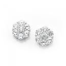 Sterling-Silver-Cubic-Zirconia-Cluster-Earrings Sale