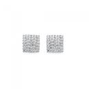 Sterling-Silver-Square-Pave-Cubic-Zirconia-Studs Sale