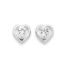 Silver-Cubic-Zirconia-Heart-Stud-Earrings Sale