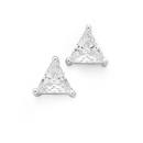 Silver-Cubic-Zirconia-Triangle-Studs Sale