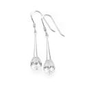 Silver-Cubic-Zirconia-Raindrop-Hook-Earrings Sale