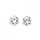 Silver-6mm-Cubic-Zirconia-Round-Stud-Earrings Sale