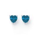 Sterling-Silver-Blue-Cubic-Zirconia-Heart-Earrings Sale