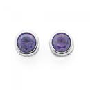 Silver-6mm-Violet-Cubic-Zirconia-Stud-Earrings Sale