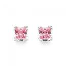 Silver-Square-Pink-Cubic-Zirconia-Studs Sale