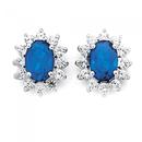 Sterling-Silver-Blue-Cubic-Zirconia-Stud-Earrings Sale