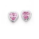 Sterling-Silver-Heart-Cubic-Zirconia-Stud-Earrings Sale