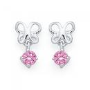 Sterling-Silver-Pink-Cubic-Zirconia-Butterfly-Earrings Sale