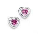 Sterling-Silver-Pink-Cubic-Zirconia-Heart-Earrings Sale