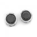 Sterling-Silver-8mm-Black-Cubic-Zirconia-Studs Sale