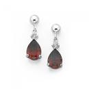 Sterling-Silver-Red-Cubic-Zirconia-Drop-Earrings Sale