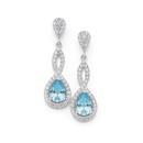 Silver-Pear-Aqua-Cubic-Zirconia-Loop-Twist-Drop-Earrings Sale