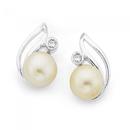 Sterling-Silver-Freshwater-Pearl-Cubic-Zirconia-Earrings Sale