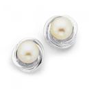 Sterling-Silver-Freshwater-Pearl-Knot-Studs Sale