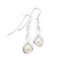 Silver-Fresh-Water-Pearl-Twist-Drop-Earrings Sale