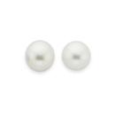 Sterling-Silver-9-95mm-Button-Cultured-Fresh-Water-Pearl-Stud-Earrings Sale