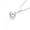 Silver-6mm-Cubic-Zirconia-Pendant Sale