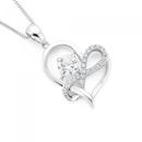 Sterling-Silver-Cubic-Zirconia-Infinity-Solitaire-Cubic-Zirconia-Heart-Pendant Sale