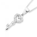 Silver-Cubic-Zirconia-Key-Pendant Sale