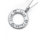 Silver-Live-Love-Laugh-Circle-Pendant Sale