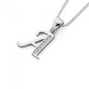 Sterling-Silver-Cubic-Zirconia-Initial-A-Letter-Pendant Sale