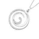 Silver-Cubic-Zirconia-Swirl-Pendant Sale