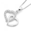 Sterling-Silver-Cubic-Zirconia-Interlocking-Hearts-Pendant Sale