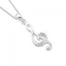 Sterling-Silver-Cubic-Zirconia-Musical-Note-Pendant Sale