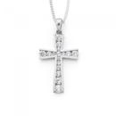 Sterling-Silver-Flared-Cubic-Zirconia-Cross Sale