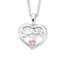 Silver-Pink-Cubic-Zirconia-Sweet-16-Heart-Pendant Sale