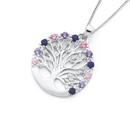 Silver-Pinks-Cubic-Zirconia-Tree-Of-Life-Pendant Sale