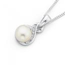 Sterling-Silver-Freshwater-Pearl-Cubic-Zirconia-Crossover-Pendant Sale