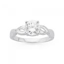 Silver-Cubic-Zirconia-Solitaire-Twist-Ring Sale