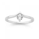 Silver-Cubic-Zirconia-V-Shape-Ring Sale