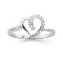 Sterling-Silver-Cubic-Zirconia-Heart-Ring Sale