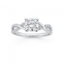 Sterling-Silver-Round-Cubic-Zirconia-Kiss-Ring Sale