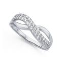 Silver-Cubic-Zirconia-Pave-Crossover-Ring Sale